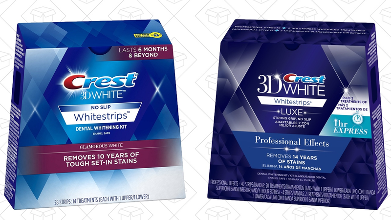 14 Crest 3D Whitestrips, $21 after $5 coupon | 20 Crest 3D Whitestrips + 2 Express Treatments, $38 after $5 coupon